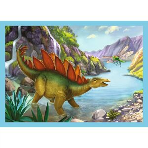 Trefl Dinosaurus puzzle image: Stegosaurus in a prehistoric landscape - Trefl Puzzle