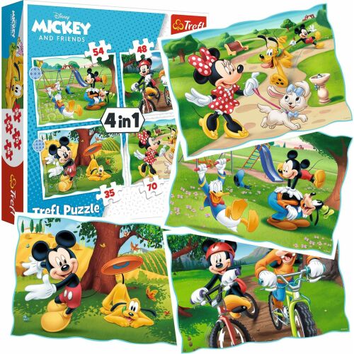 Trefl: Mickey's Nice Day 4-in-1 Puzzle - 35, 48, 54, 70 pieces