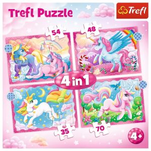 Trefl 4-in-1 Unicorn Puzzle set for kids - Puzzle