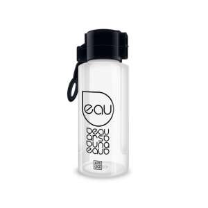 Sticlă de apă transparentă Ars Una Eau 650ml cu capac negru și mâner - Ars Una