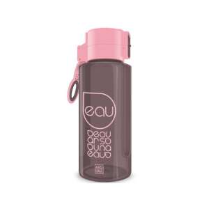 Braune und rosa 650ml Wasserflasche mit rosa Deckel und Griff, Marke Eau - Füttern