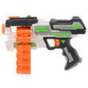 Tack Pro Rattle Belt toy gun, white and green, 14 foam darts - Toy Gun, Bullet