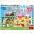 Cutie Peppa Pig 3x55 piese puzzle cutie, prezentând două scene cu Peppa Pig și prietenii ei
