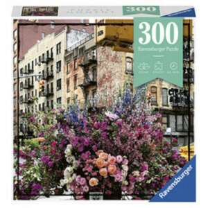 Puzzle Ravensburger 300 de piese, Flori în New York, peisaj urban, puzzle pentru adulți și copii - Puzzle 3D & Puzzle cu burete