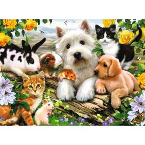 Puzzle Ravensburger Animale fericite de 300 de piese finalizat - Puzzle 3D & Puzzle cu burete