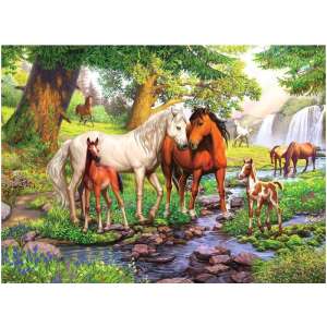 Puzzle Ravensburger Cai pe o pajiște, 300 piese - Puzzle