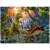 Ravensburger 100 piece dinosaur puzzle, featuring a jungle scene with a waterfall and various dinosaurs