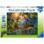 Krabička s puzzle Ravensburger Dinosauria Oáza 100 dielikov, s farebnou scénou s dinosaurami a vodopádom