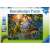 Puzzle Ravensburger 100 elementów, przedstawiające dżunglę z wodospadem i różnymi dinozaurami