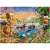 Ravensburger puzzle s 100 dielikmi pre deti, s farebnou scénou so zvieratami pri vodnom zdroji v savane