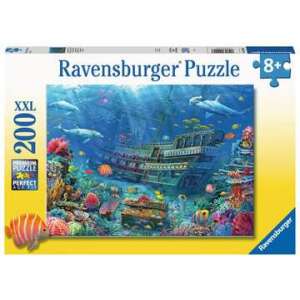 Ravensburger Sunken Ship XXL Puzzle 200 dielikov, s potopenou loďou, farebnými rybami a koralovým útesom - Ravensburger Puzzle