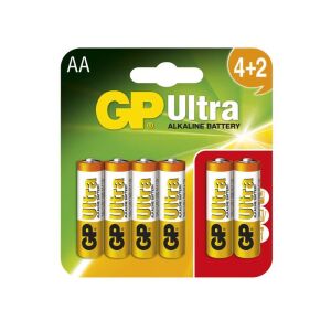 GP Ultra AA alkalne baterije, pakiranje od 6 komada (4+2), dugotrajna energija za kućanske i elektroničke uređaje - Baterija i akumulator