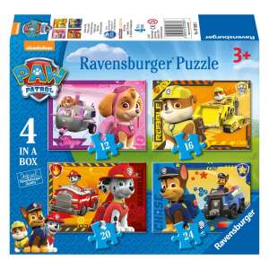 Mancs őrjárat 4 az 1-ben puzzle doboz, Skye, Rubble, Marshall és Chase szereplőkkel - Ravensburger Puzzle