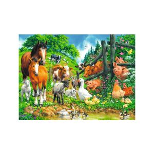 Imagine puzzle Ravensburger Ferma de Animale XXL 100 piese - Puzzle 3D & Puzzle cu burete