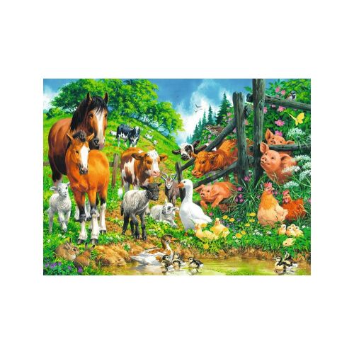 Obrazek puzzli Ravensburger Farma Zwierząt XXL 100 elementów