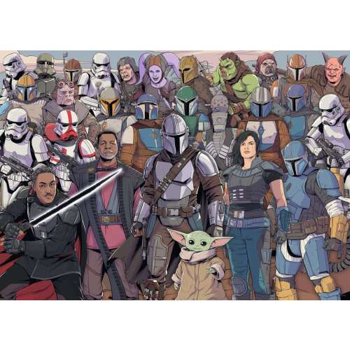Ravensburger Star Wars The Mandalorian 1000 piece jigsaw puzzle featuring Baby Yoda and other characters