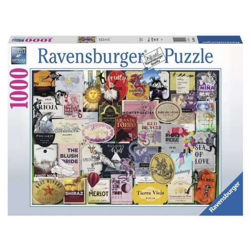 Ravensburger 1000-teiliges Puzzle mit einer Collage von Weinetiketten