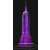 Zusammengebauter Ravensburger 3D Puzzle Night Edition Empire State Building violettes Licht