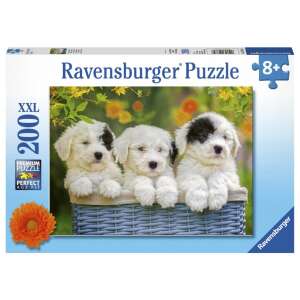 Ravensburger Puzzle mit 200 Teilen, 3 süße Welpen in einem Korb, perfekt für Kinder ab 8 Jahren - Ravensburger Puzzle