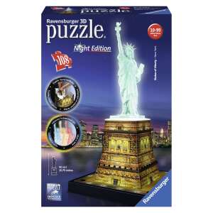 Puzzle 3D Ravensburger Statuia Libertății, Ediție de noapte, 108 piese - Puzzle 3D
