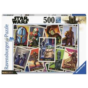 Puzzle Ravensburger Star Wars The Mandalorian cu 500 de piese, cu personaje din serial - Puzzle 3D & Puzzle cu burete