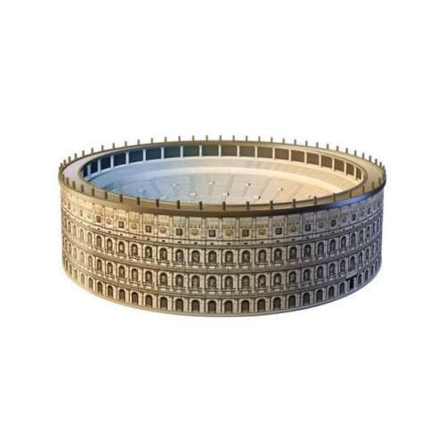 Ravensburger 3D puzzle Colosseum, assembled model on white background