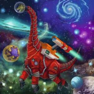 Ravensburger Dinozaur în spațiu puzzle, 49 piese, dinozaur astronaut în spațiu - Puzzle 3D & Puzzle cu burete