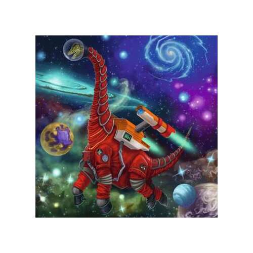 Ravensburger Dinozaur în spațiu puzzle, 49 piese, dinozaur astronaut în spațiu