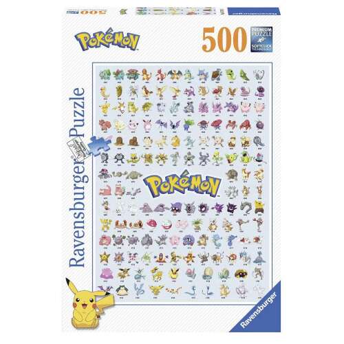 Ravensburger Puzzle Pokémon 500 elementów z różnymi postaciami Pokémon
