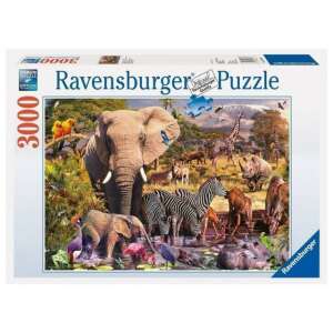 Puzzle Ravensburger 3000 dielikov, Africké zvieratá, divočina, safari, príroda, slon, zebra, žirafa, nosorožec, hroch - Ravensburger Puzzle