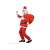 Mikulás jelmez, felnőtt méret, piros és fehér, teljes szett, oldalnézet
