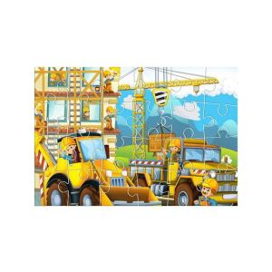 Puzzle cu șantier, 24 piese, Jucărie educativă pentru copii - Puzzle 3D & Puzzle cu burete