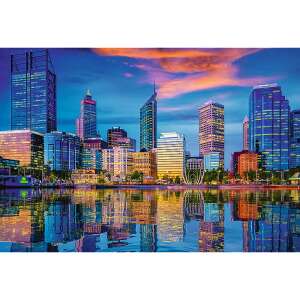 Perth, Australia cityscape at night, reflected in the water, jigsaw puzzle - Trefl Puzzle