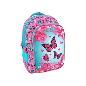 Must... Pillangó iskolatáska, rózsaszín és kék, 32x18x43cm - Luna