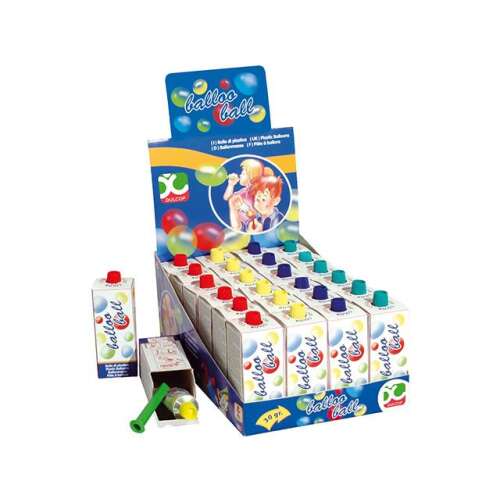 Balloo Ball Seifenblasen-Set, 4 Farben, enthält Röhrchen und Blasen, Spaß für Kinder