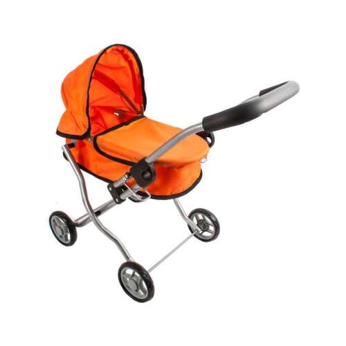 Orange doll stroller, toy stroller for kids, pretend play stroller, baby doll stroller, doll carriage