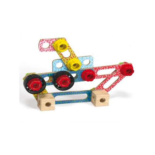 Quercetti GiocaWood Baukasten, Beispiel für ein Boot, das mit dem Set gebaut wurde