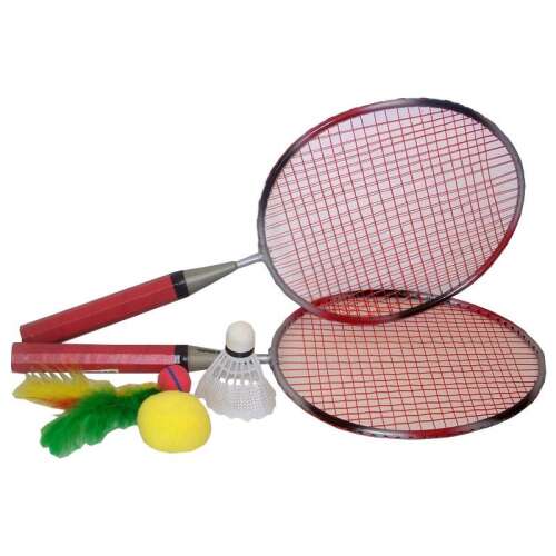 Mini badminton set with 2 rackets, shuttlecocks and balls