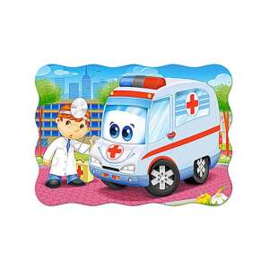 Castorland Ambulance Doctor 30 piece contour puzzle, completed puzzle image - Castorland Puzzle