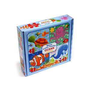 Primul meu puzzle: Ocean 4 în 1 puzzle pentru bebeluși cu broască țestoasă, caracatiță, pește clovn și balenă - Puzzle 3D & Puzzle cu burete
