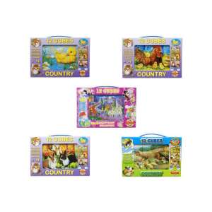 12 Kostek Puzzle Zwierzęta Wiejskie Drewniana Zabawka dla Dzieci - Puzzle Baba