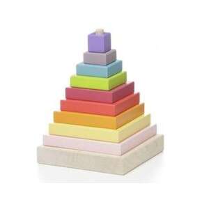 Piramis 10 darabos fa építőjáték 85612049 Fa építőjátékok