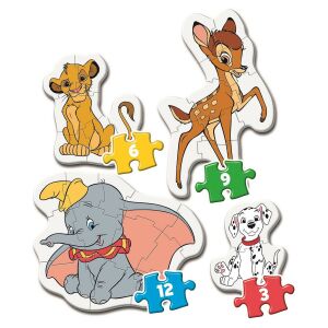 Clementoni Disney Tiere Puzzle mit König der Löwen, Bambi, Dumbo und 101 Dalmatiner - Puzzle