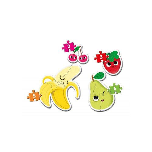 Clementoni Gyümölcsök Supercolor puzzle de forme piese: banană, cireșe, căpșuni, pere