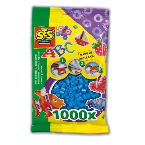 SES Creative 1000 blaue Bügelperlen, ideal für Bastelarbeiten und Schmuck