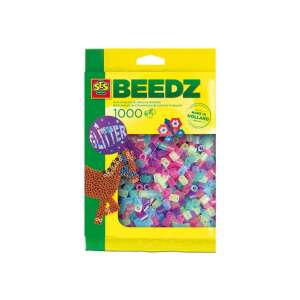 SES Beedz 1000 Glitter korálky, farebné korálky na žehlenie pre remeslá a výrobu šperkov - SES Creative