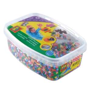 SES 7000 piece assorted beads for making bead pictures, colorful beads in a plastic container - SES Creative