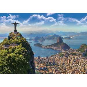 Trefl 1000 piece jigsaw puzzle of Rio de Janeiro, Brazil, featuring Christ the Redeemer statue - Trefl Puzzle