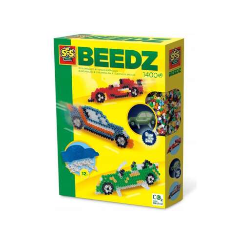 SES Beedz 1400 Stück Bügelperlen-Set mit Automotiven