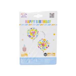 Happy Birthday Folienballon, 45cm, Cupcake-Design, mit Helium oder Luft gefüllt - Partydeko